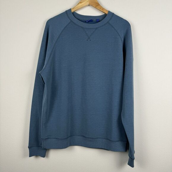 FootJoy Pullover Sweatshirt Men's Large Blue Performance Stretch Golf Crewneck - Picture 1 of 7
